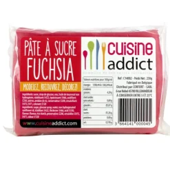 Pâte à Sucre Fuchsia 250g Cuisineaddict