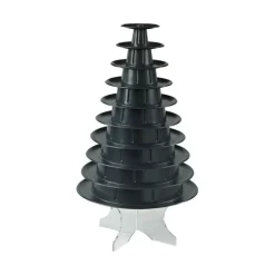 Pyramide à Macaron vertical 10 plateaux amovibles - Version Noire