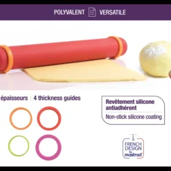 Rouleau à Pâtisserie ajustable rouge 41 cm