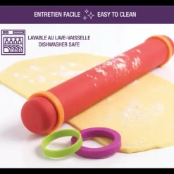 Rouleau à Pâtisserie ajustable rouge 41 cm
