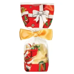 Sachet Confiserie Père Noël 10x22cm (x100) - Fond Cartonné