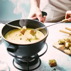 Service à Fondue en Céramique Ø 22 cm Ardoise Emile Henry