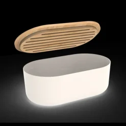 Set Boîte à Pain Métal et Bambou 4 Pièces Pebbly