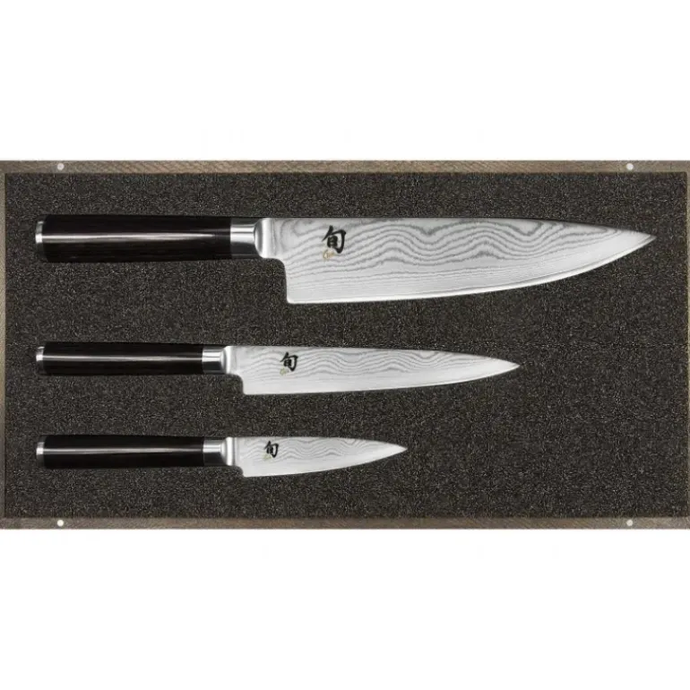 Set Couteau d'Office, Couteau Universel et Couteau de Chef Shun Classic Damas Kai