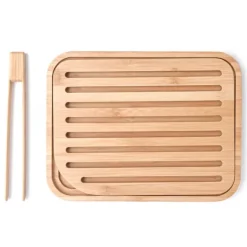 Set Planche à Pain 26 x 20 cm + Pince à Toast Bambou Pebbly