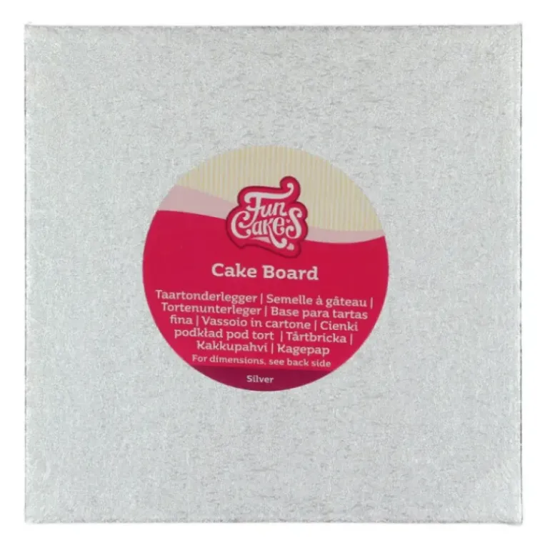 Support Gâteau Carré 27.5 x 0,4 cm Argenté Funcakes