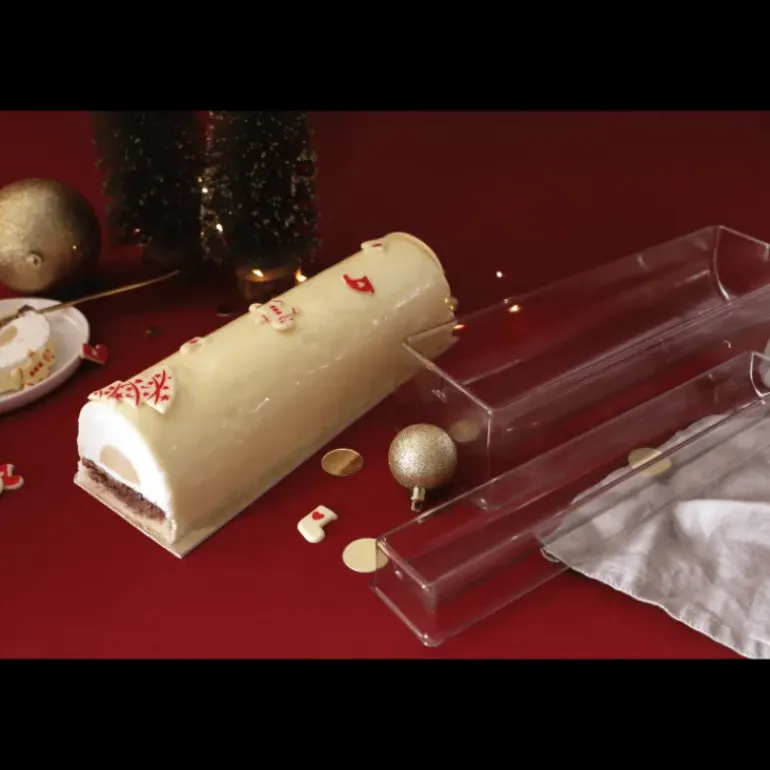 Supports à Gâteaux Kraft et Blanc Rectangle 10 x 30 cm Scrapcooking (x5)