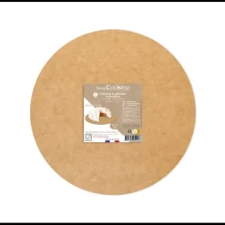 Supports à Gâteaux Kraft et Blanc Rond 24 cm Scrapcooking (x5)