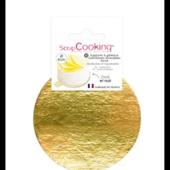 Supports Gâteau Or et Noir Rond 8 cm (x10) Scrapcooking