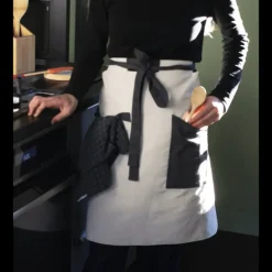 Tablier de Cuisine Crème et Ardoise Pebbly