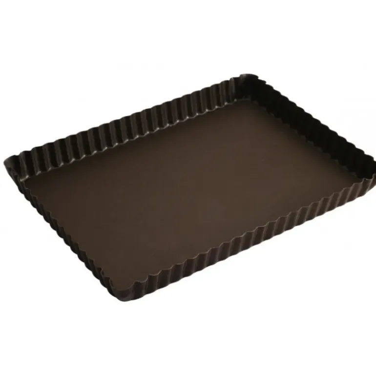Tarte rectangulaire bord cannelé fond fixe