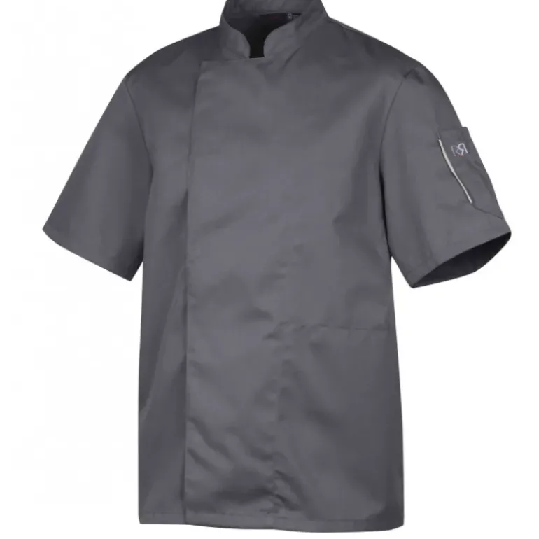 Veste de Cuisine Mixte Anthracite NERO T.2 Robur manches Courtes