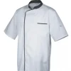 Veste de Cuisine Mixte Blanche/Parement Gris ENERGY T.1 Robur