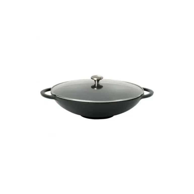 Wok en Fonte 37 cm Noir Mat Chasseur